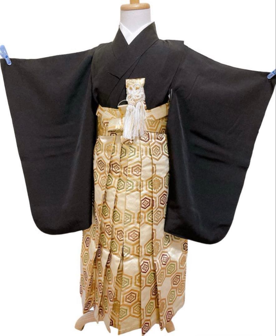 5歳男児　七五三　着物・袴・小物一式セット　正絹