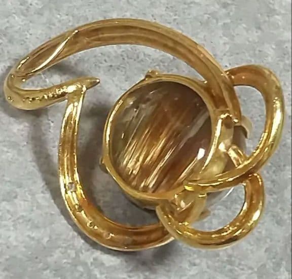 14.50ブラウンルチルキャッツアイダイヤ0.07入りk18ペンダントトップ