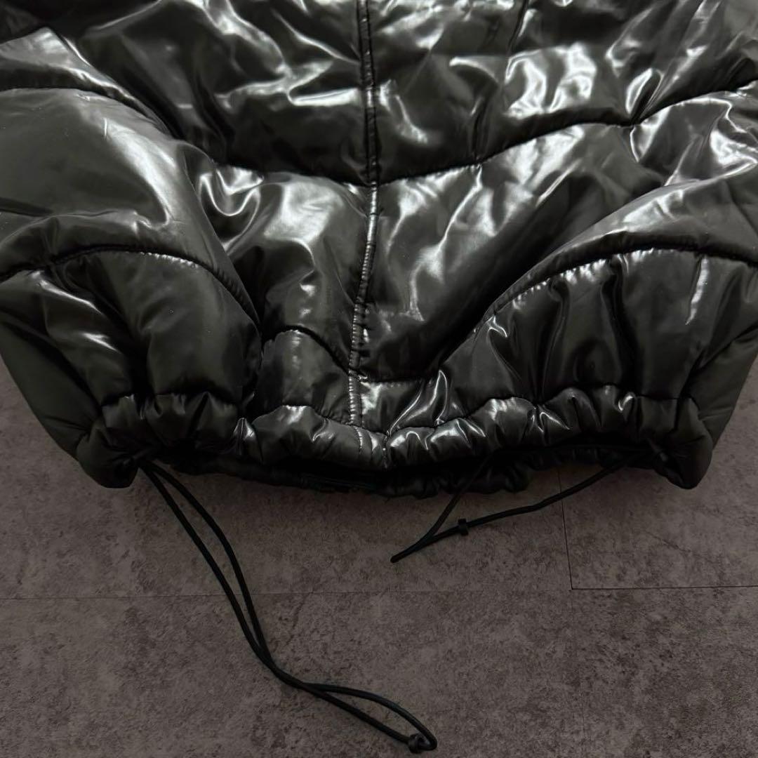 【00s archive】ファー　ダウン　ベスト　Y2K 短丈　光沢　ギャル男