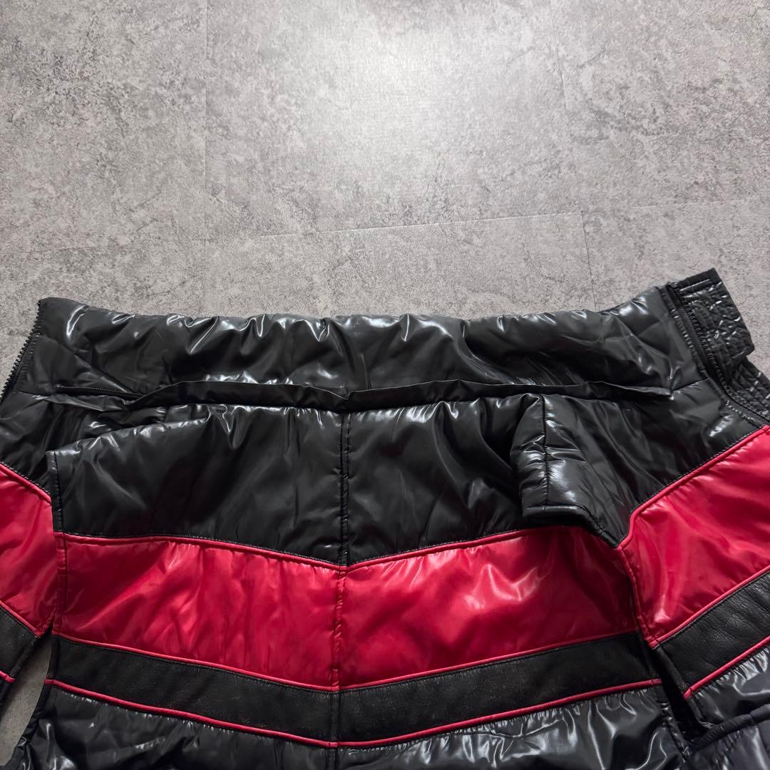 【00s archive】ファー　ダウン　ベスト　Y2K 短丈　光沢　ギャル男