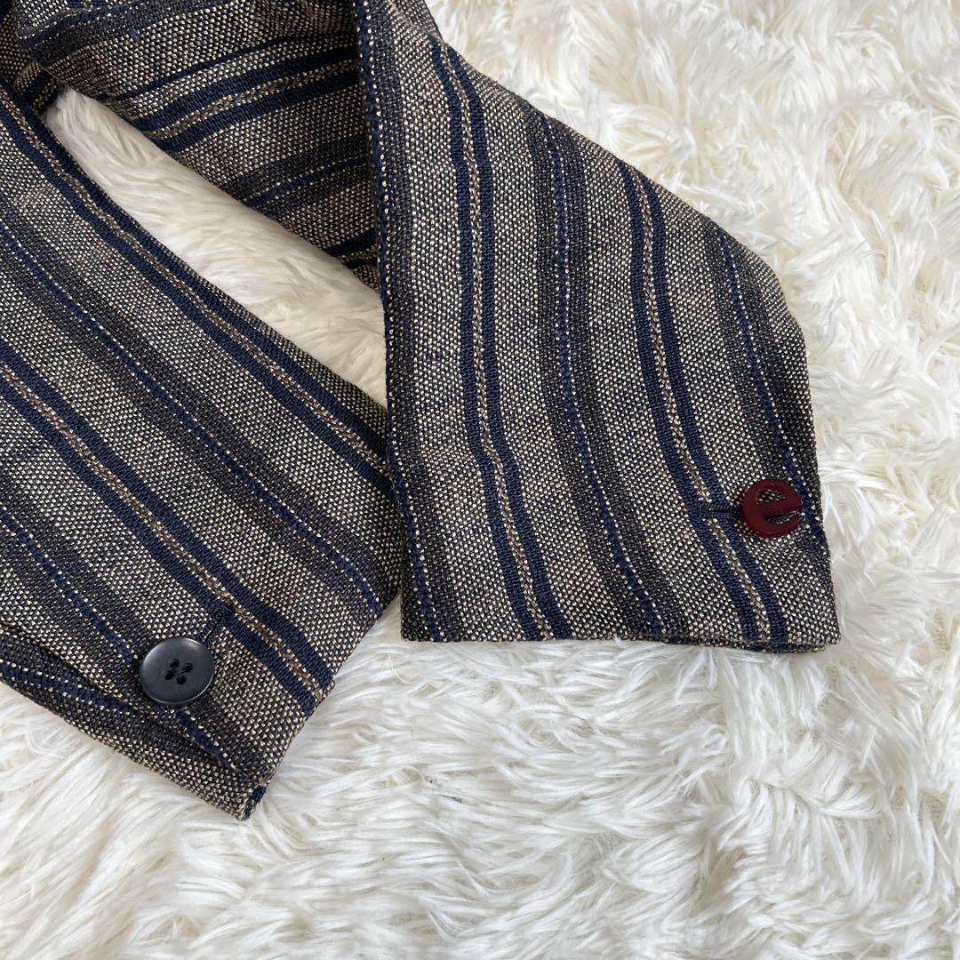 ✨美品✨エルネスト 2B テーラードジャケット チェック リネン アンコン