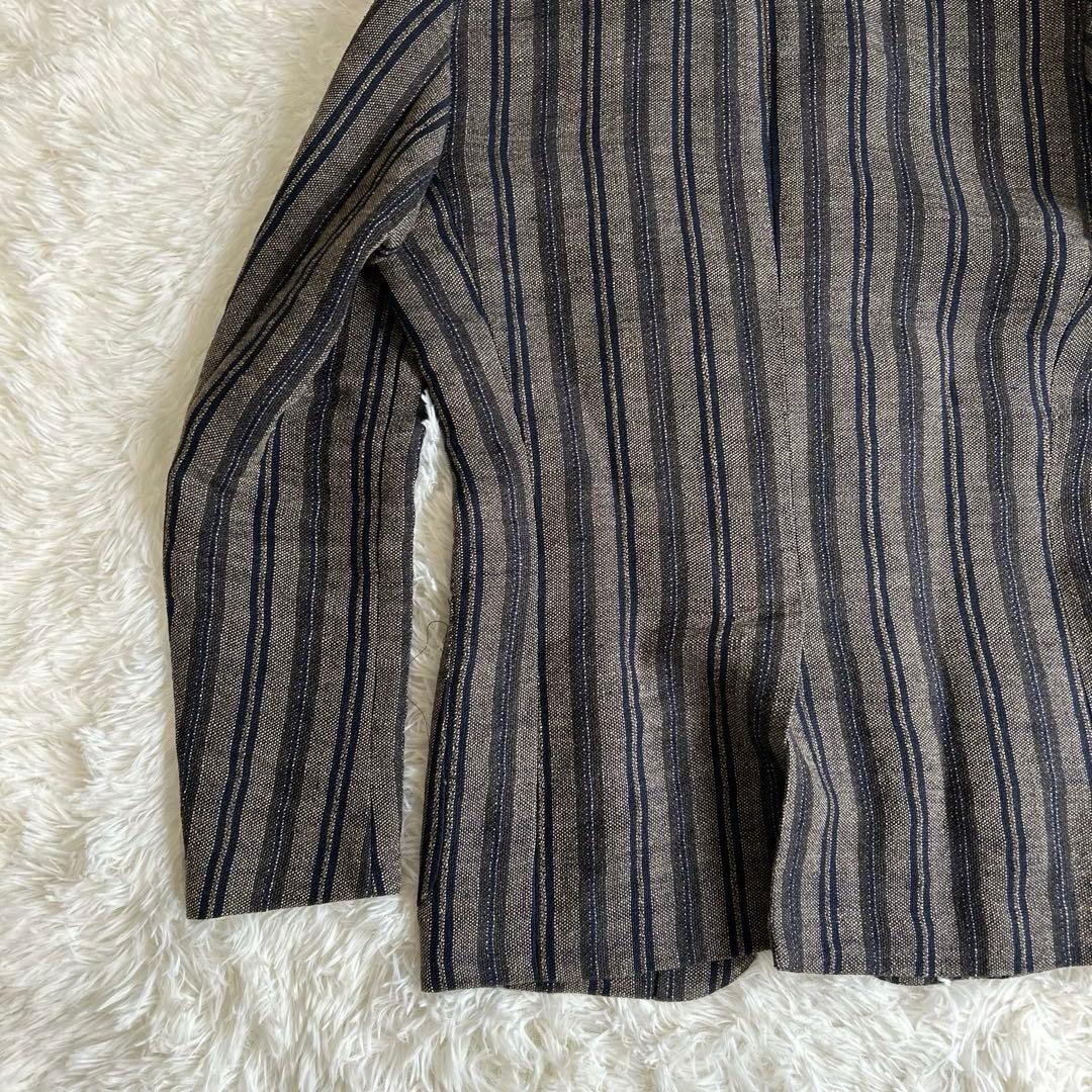✨美品✨エルネスト 2B テーラードジャケット チェック リネン アンコン