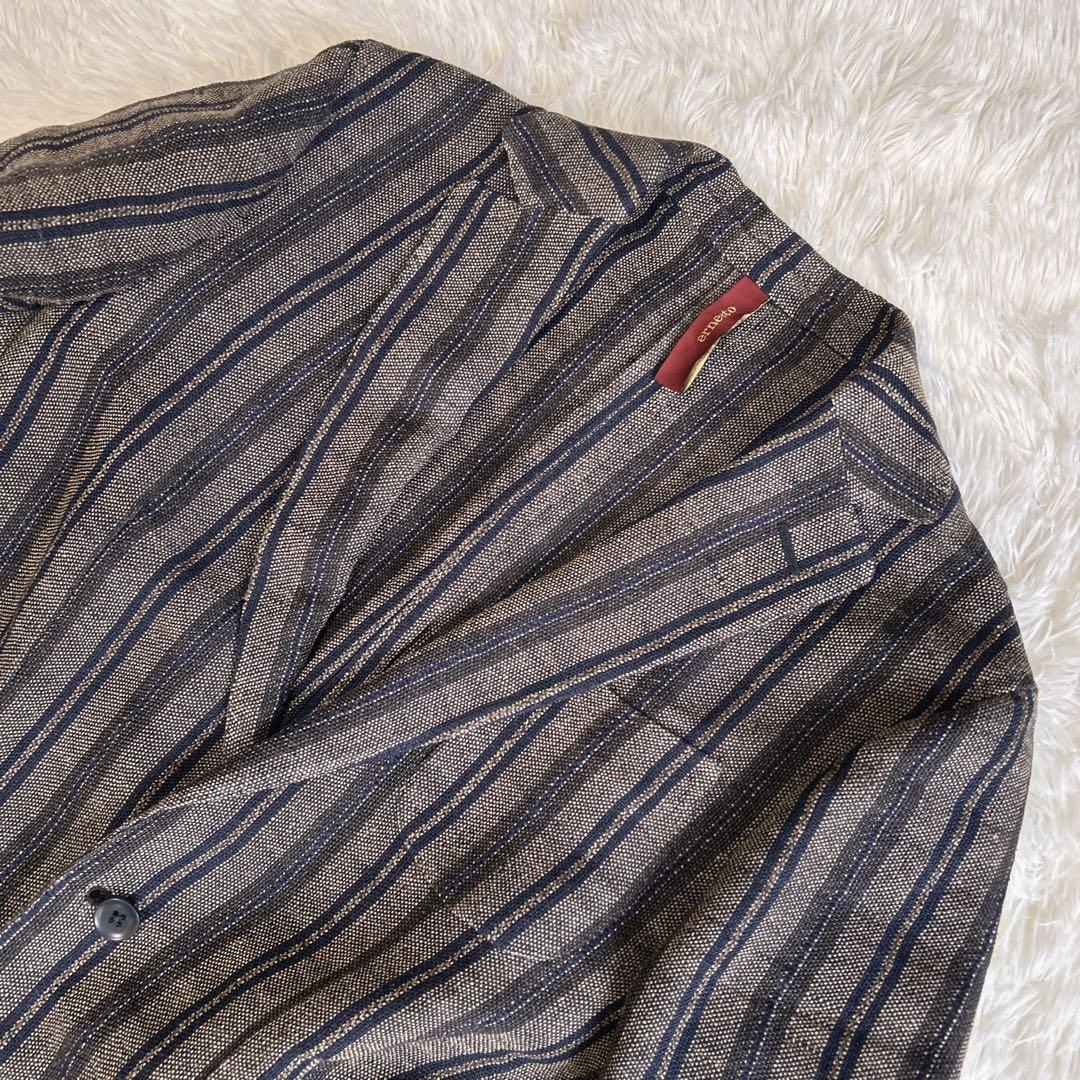 ✨美品✨エルネスト 2B テーラードジャケット チェック リネン アンコン