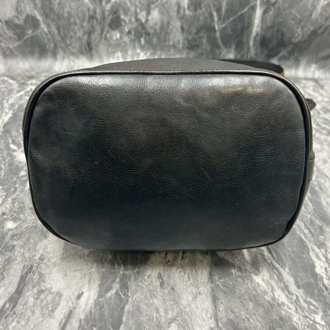 【希少/大容量】イルビゾンテ ショルダーバッグ バケツ型 ブラック レザー A4