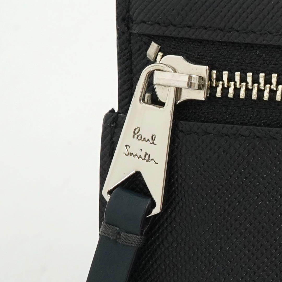 未使用に近い・付属品完備　ポールスミス　マネークリップ　マルチカラー　レザー　黒