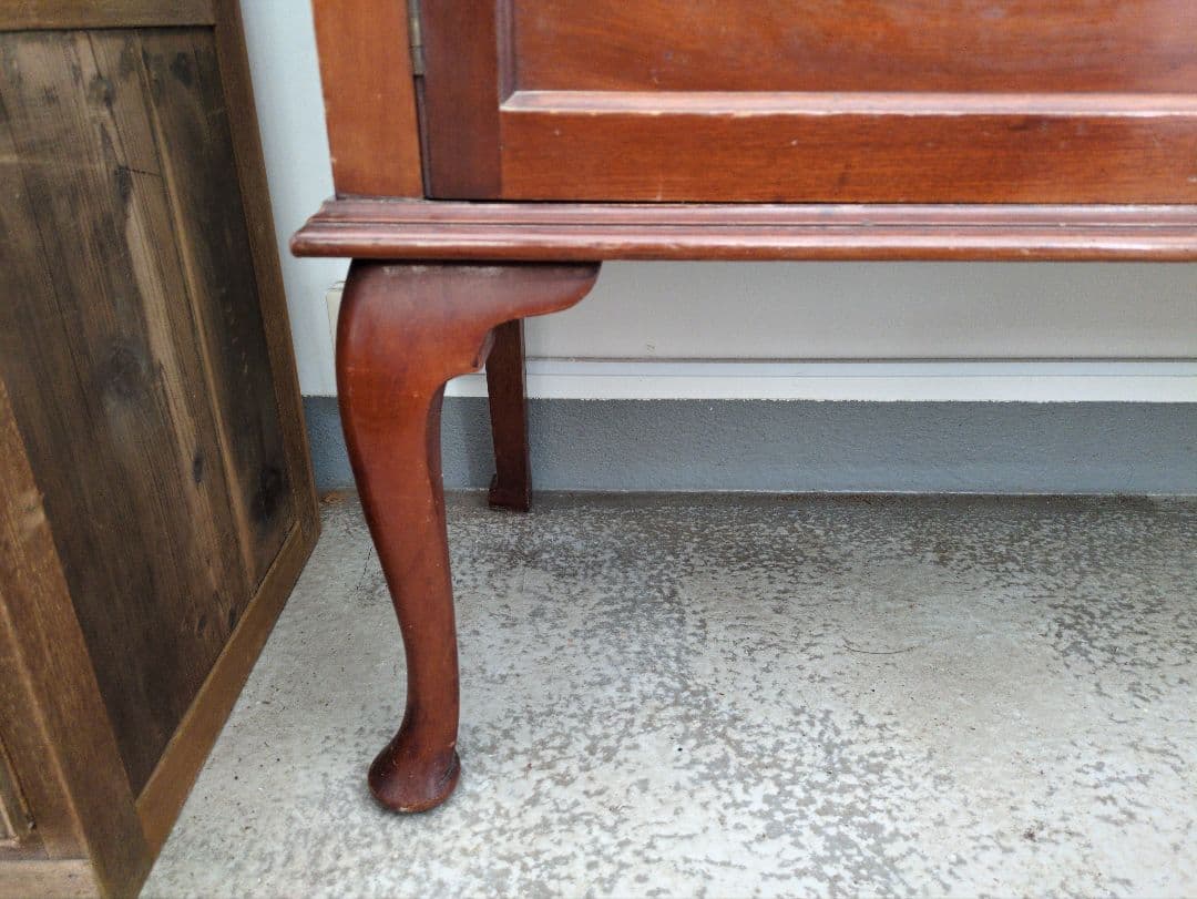 イギリスアンティーク ドレッサー シェルフ 鏡台 猫足