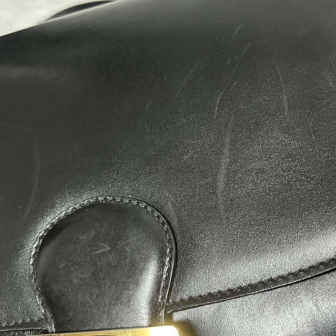 希少 CELINE セリーヌ ブラック ボックスカーフ フラップ ヴィンテージ