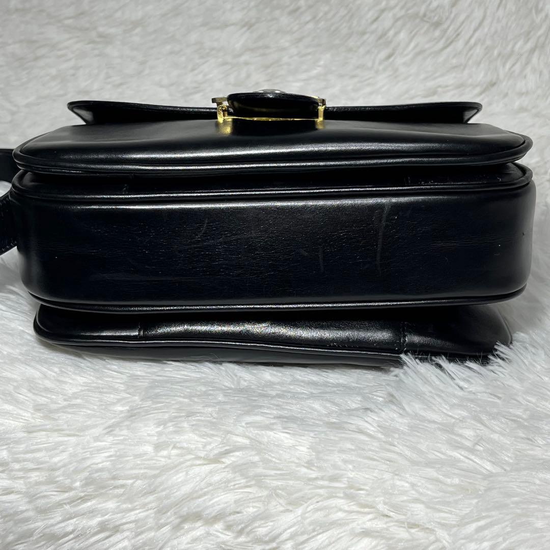希少 CELINE セリーヌ ブラック ボックスカーフ フラップ ヴィンテージ
