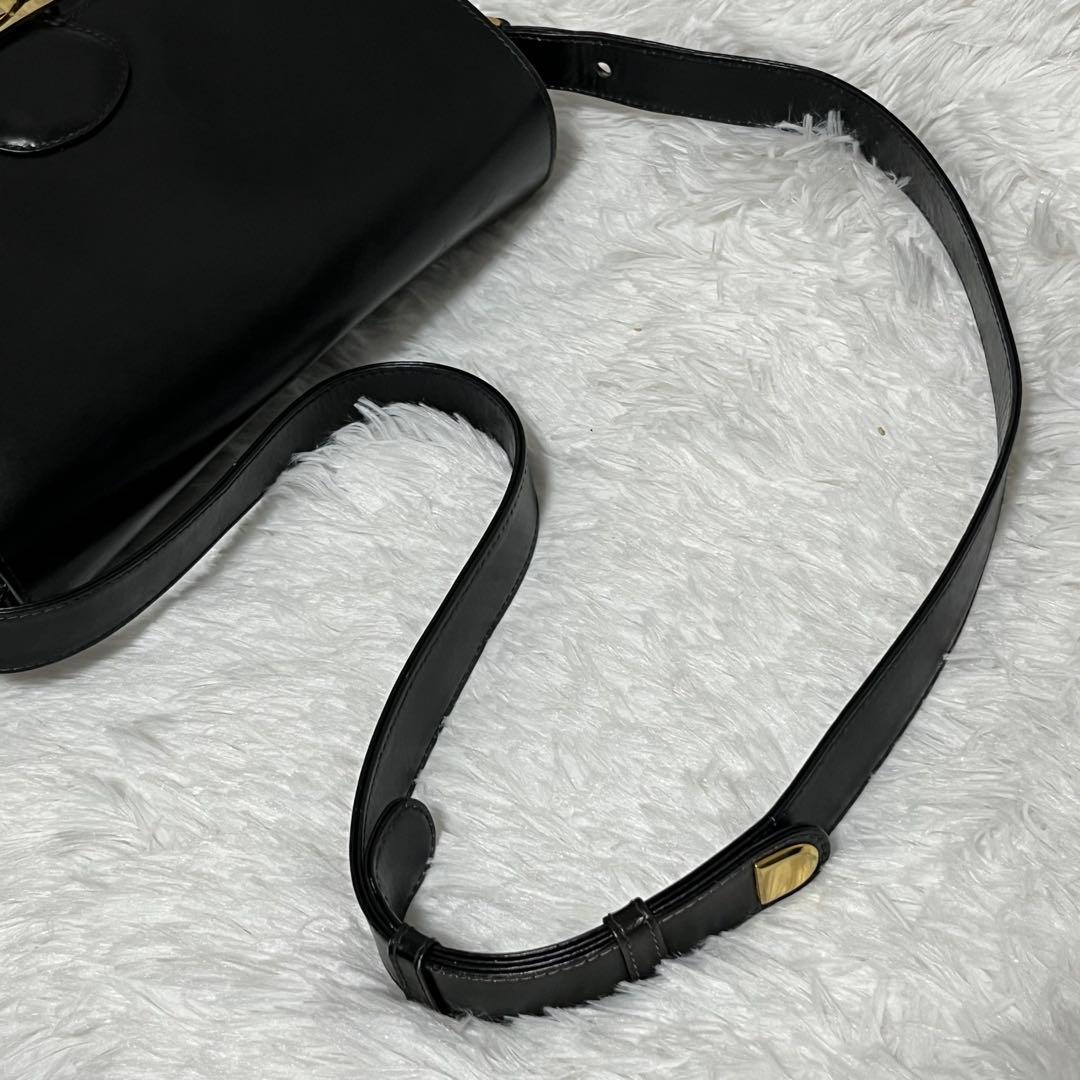 希少 CELINE セリーヌ ブラック ボックスカーフ フラップ ヴィンテージ
