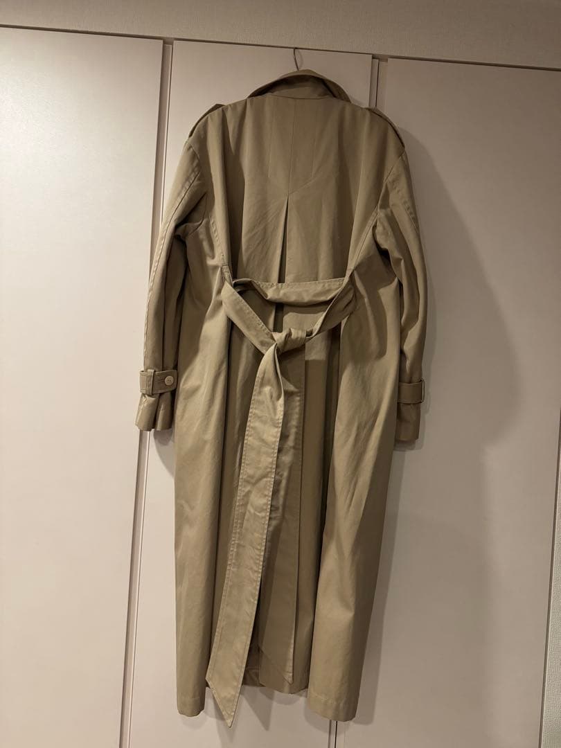 ポルテデブトン/ベージュ トレンチコート ウエストベルト付き