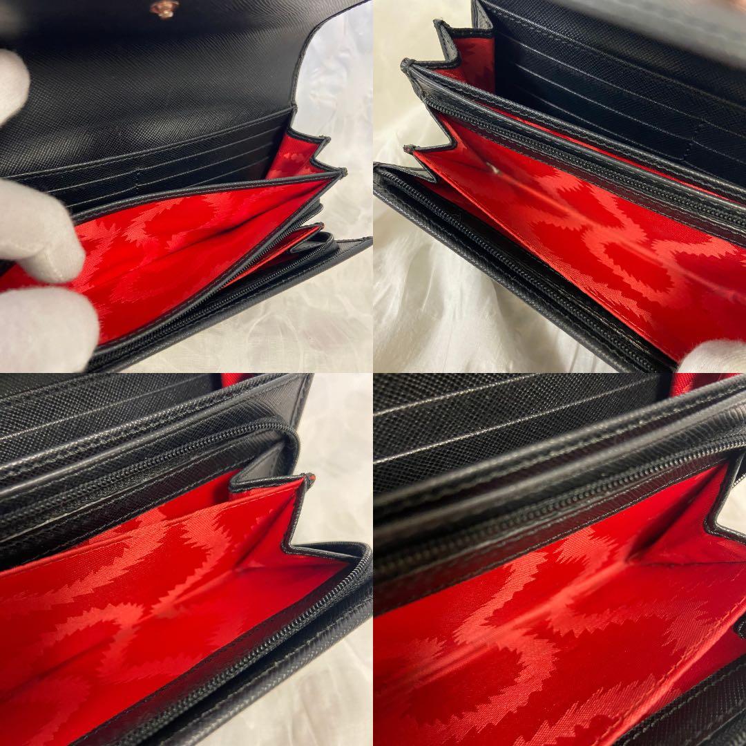 【美品】 Vivienne Westwood 長財布 黒 赤 ピンクゴールド