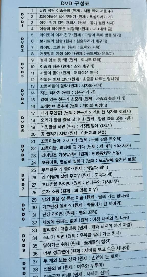 韓国語の絵本　ハングル　哲学童話 39冊 イソップ物語のDVD１０枚