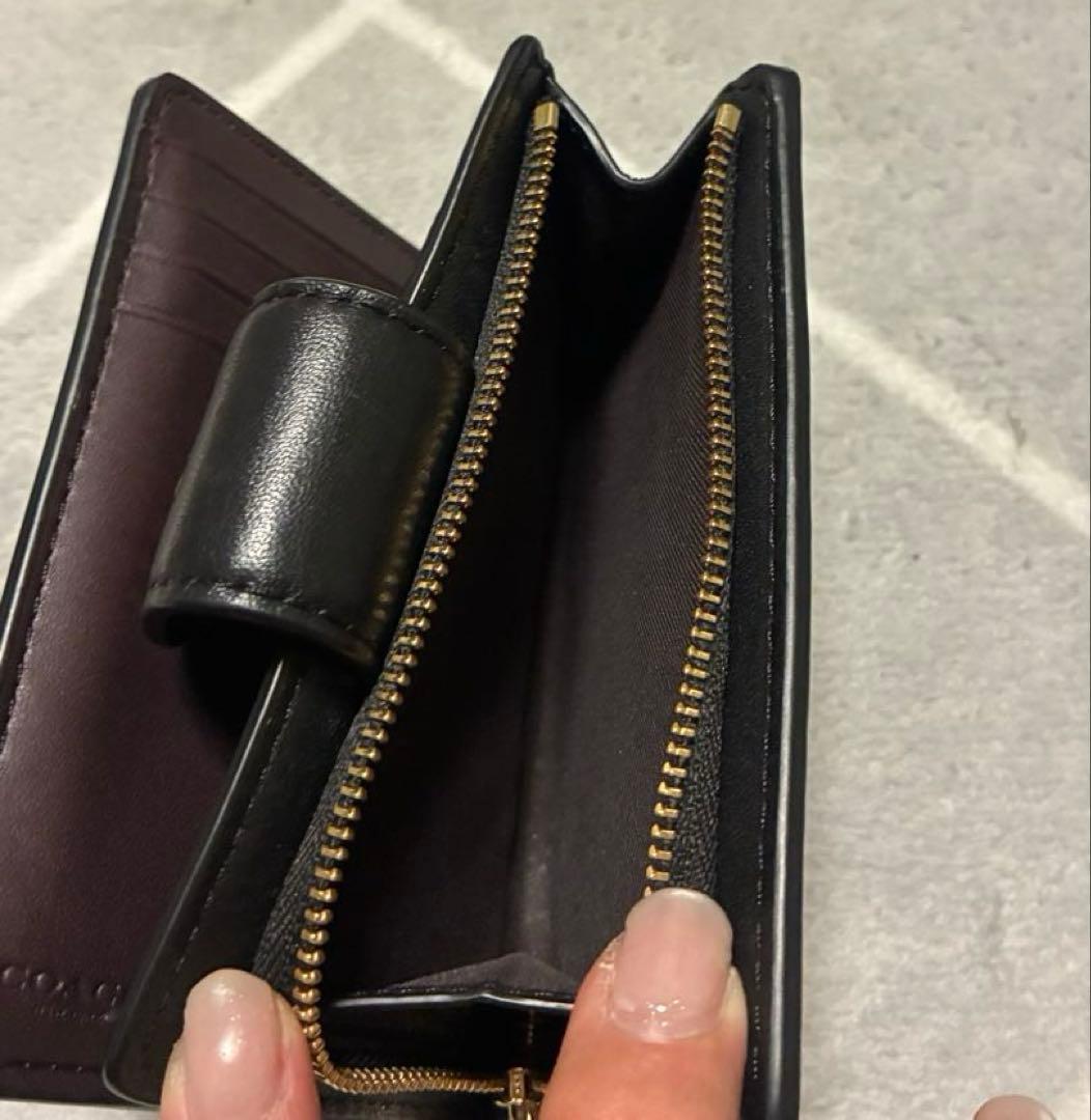 COACH ミディアム コーナー ジップ ウォレット・シグネチャー レザー