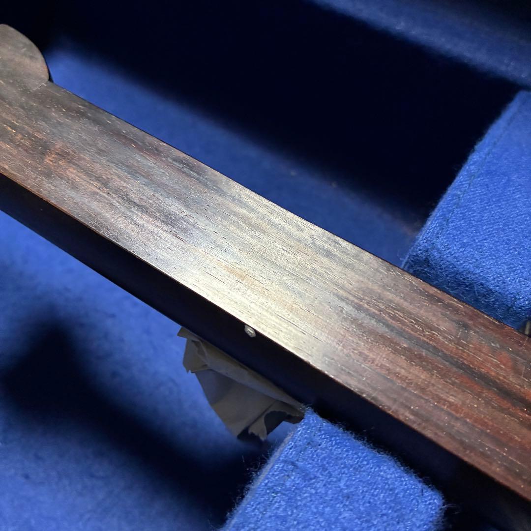 美品 即演奏可能 津軽三味線 紫檀 高級黒檀紅木巻き糸巻き 両面皮破れなし