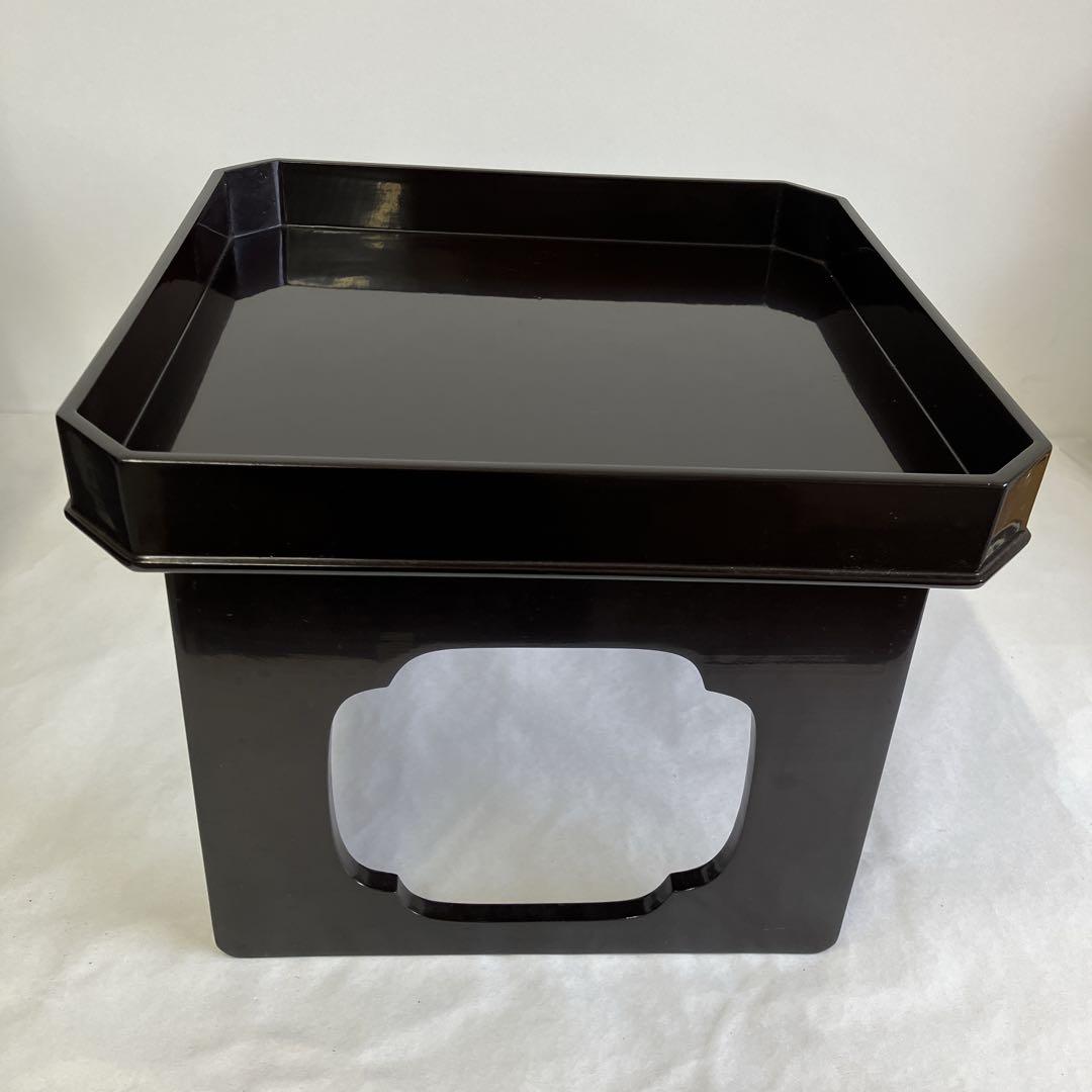 能登輪島塗 高足膳七客漆器 高橋松太郎 黒漆塗り 〈時代物・レトロ〉木箱2箱有り