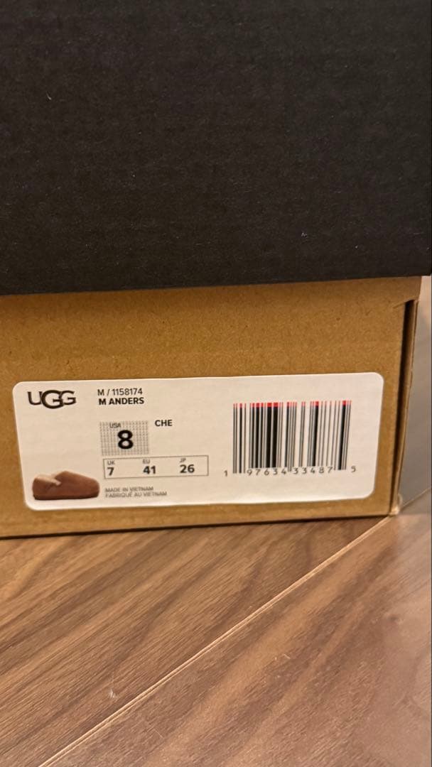 箱付き UGG Anders ムートンブーツ 8 チェスナット 26cm