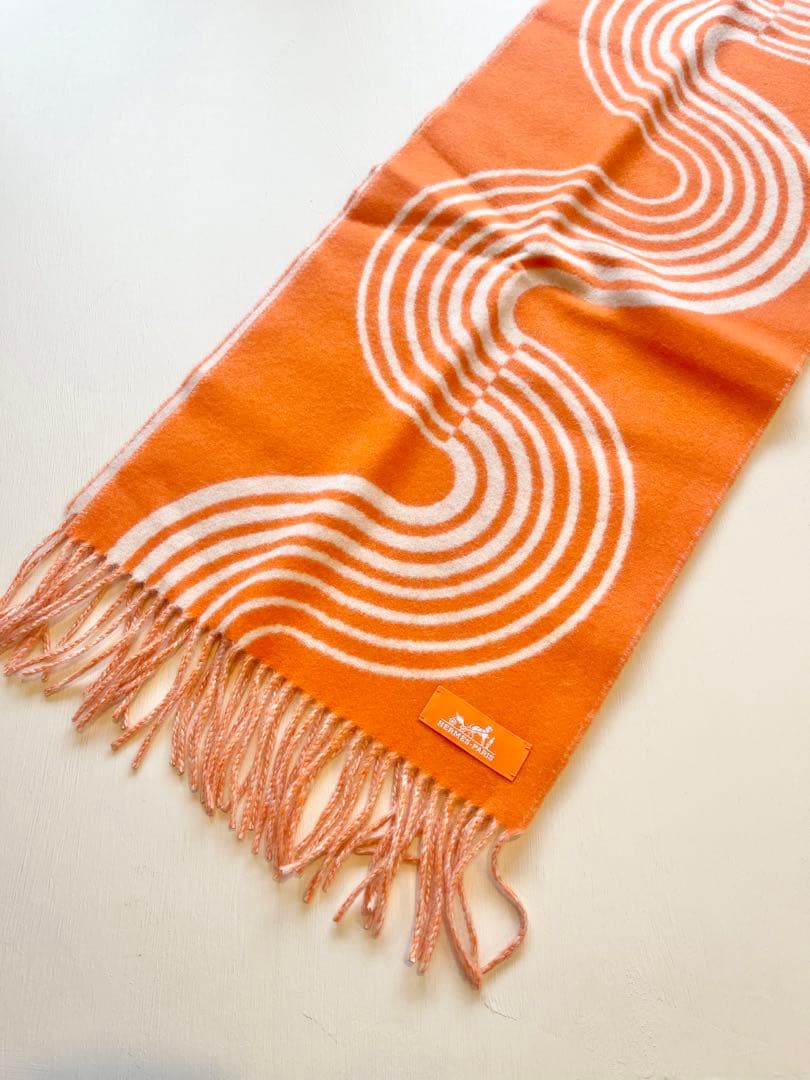 HERMES エルメス カシミヤ100% マフラー 極美品　箱付