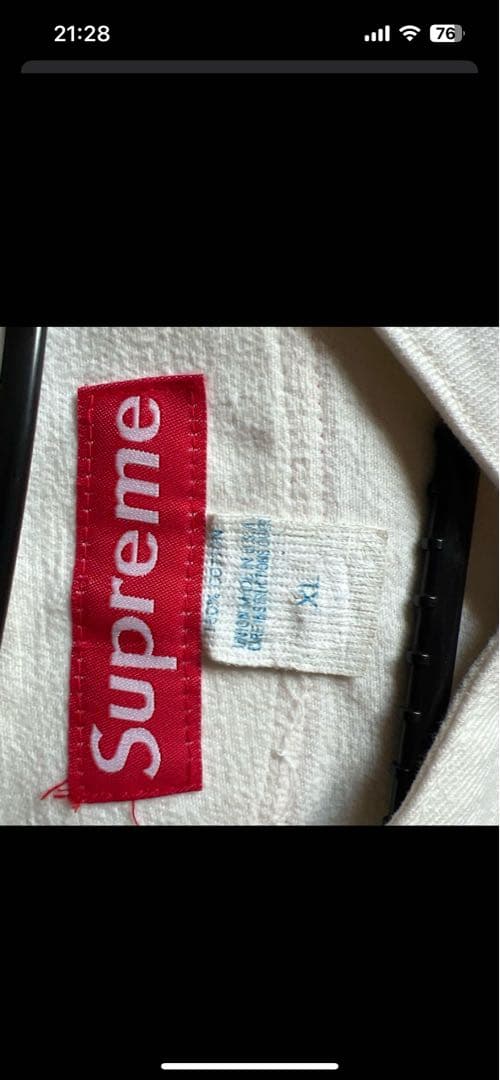 Supreme ベースボールジャージ ホワイト/レッド