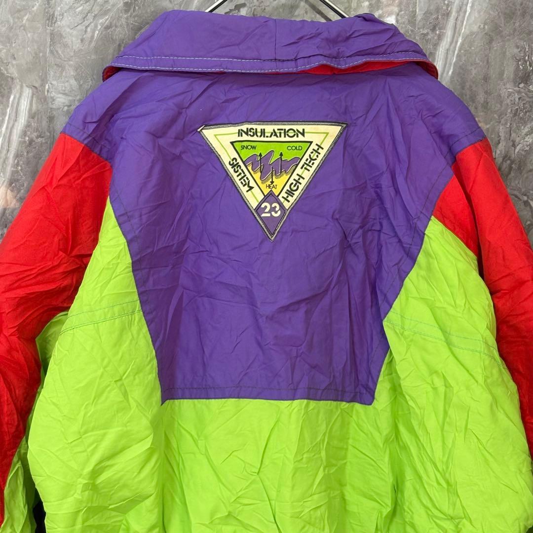 【希少/イタリア製】80s-90s スキーウェア つなぎ ネオンカラー