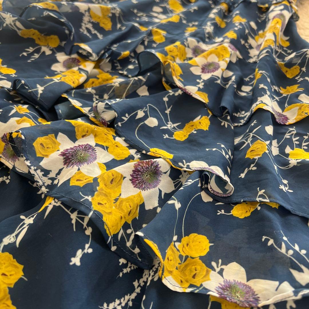 エルケイ　sugar キャバドレス　ネイビー花柄フリルティアードワンピース