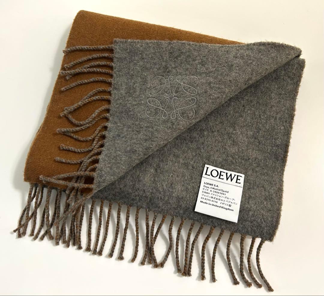 LOEWE マフラー　ラベンダー　アナグラム