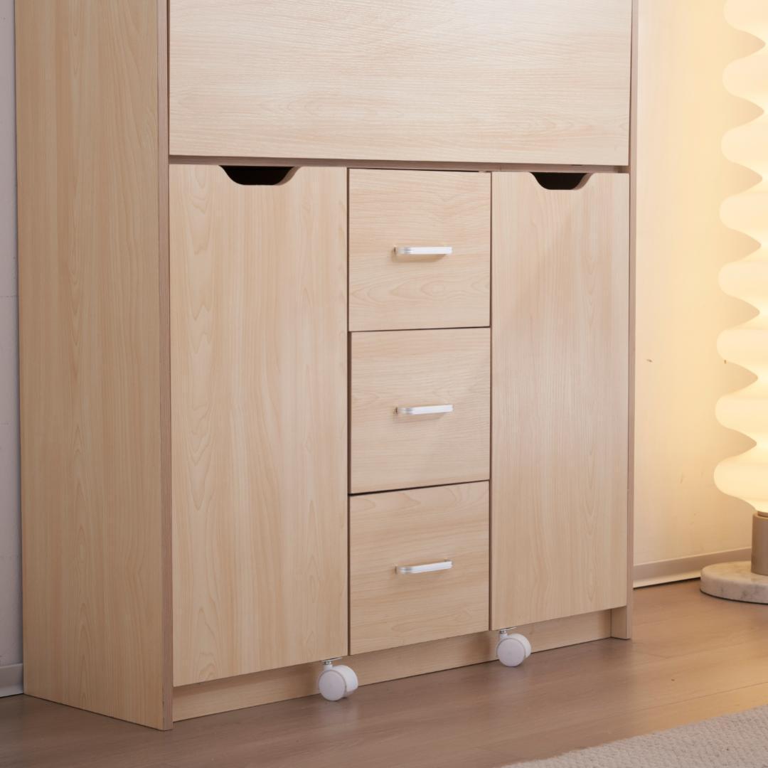 【ナチュラル】学習机 デスク パソコンデスク勉強机 折り畳み天板pcデスク