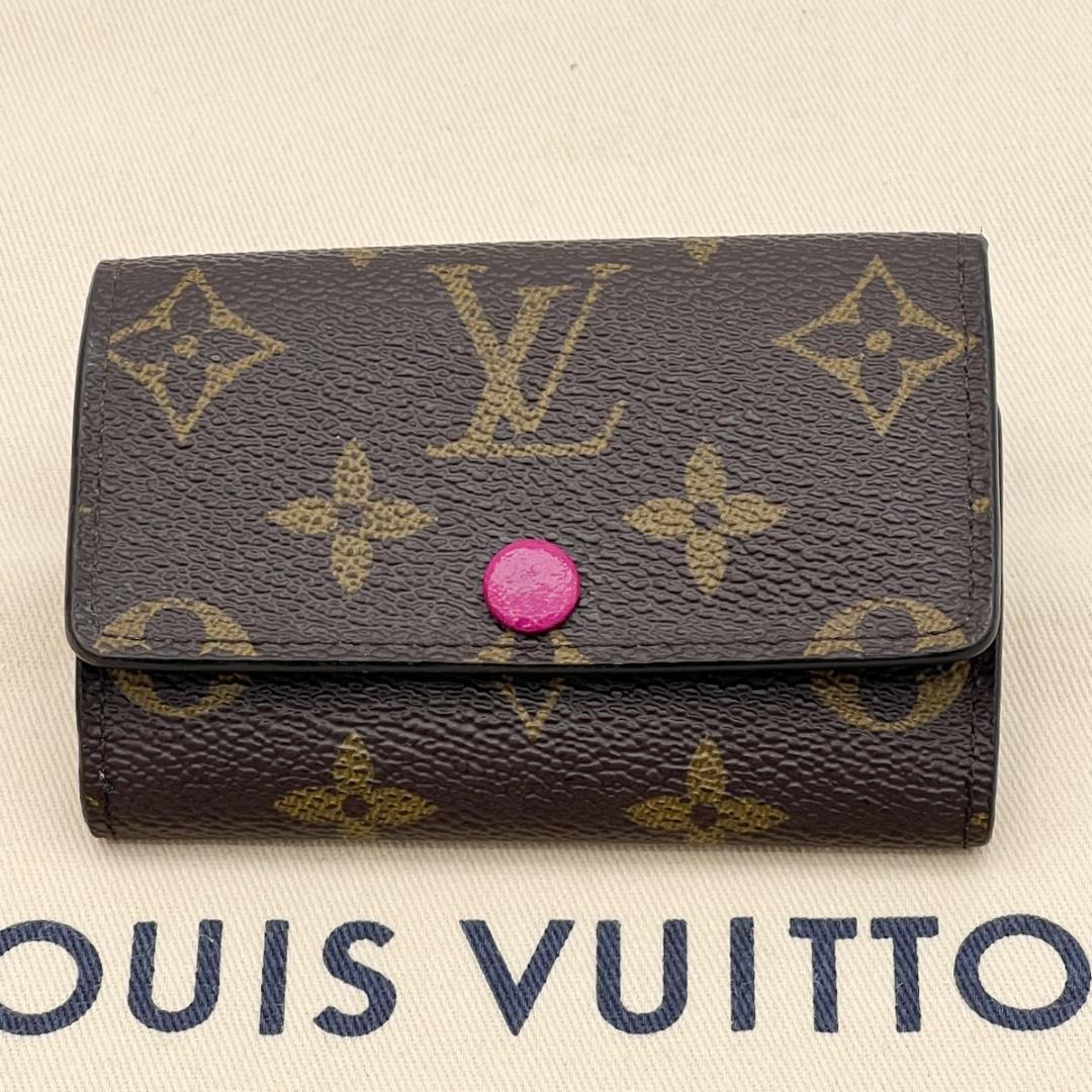 箱 袋付き❣ヴィトン モノグラム ミュルティクレ6 キーケース フューシャ