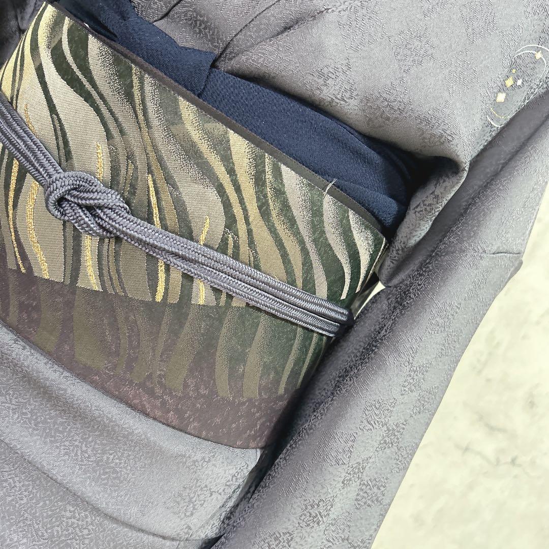 訪問着フルセット　着物　正絹　雪輪　付け下げ　市松模様　シンプル　可愛い