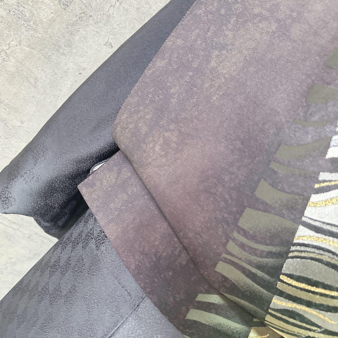 訪問着フルセット　着物　正絹　雪輪　付け下げ　市松模様　シンプル　可愛い