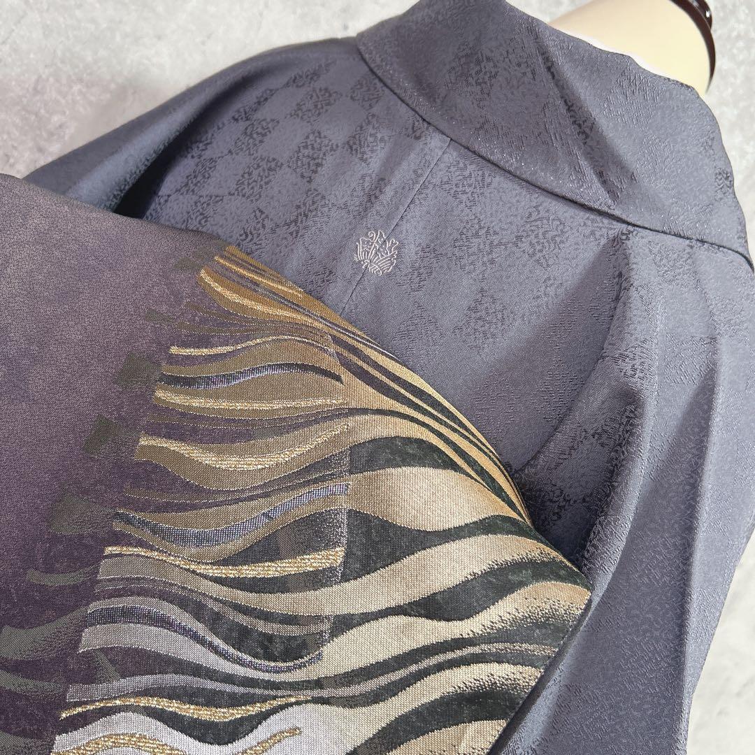 訪問着フルセット　着物　正絹　雪輪　付け下げ　市松模様　シンプル　可愛い