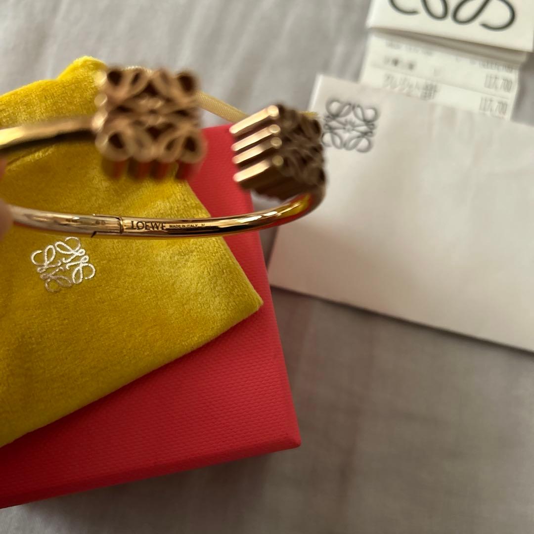 ロエベ　アナグラム カフ ブレスレット　バングル　LOEWE ローズゴールド