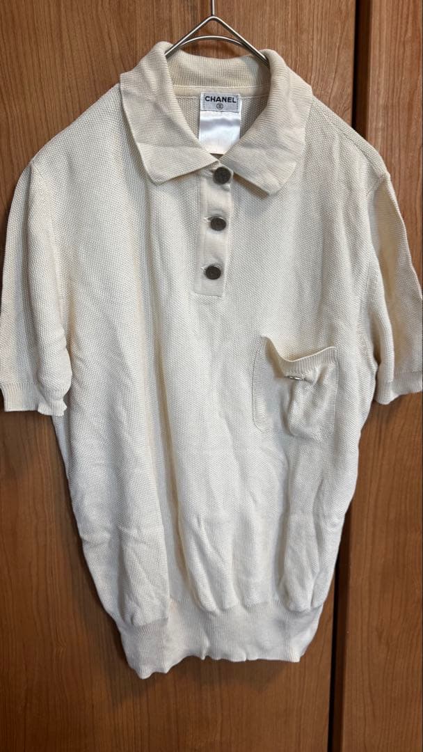 【26日まで】CHANEL クリーム色 ポロシャツ 半袖