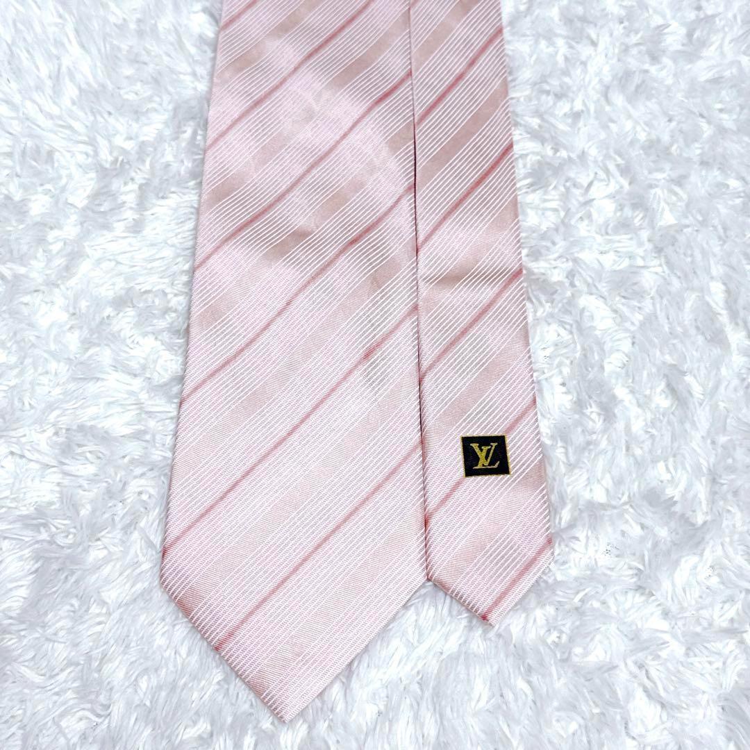 美品 LOUIS VUITTON ルイヴィトン ネクタイ ストライプ モノグラム