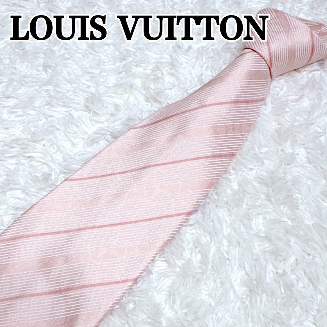美品 LOUIS VUITTON ルイヴィトン ネクタイ ストライプ モノグラム
