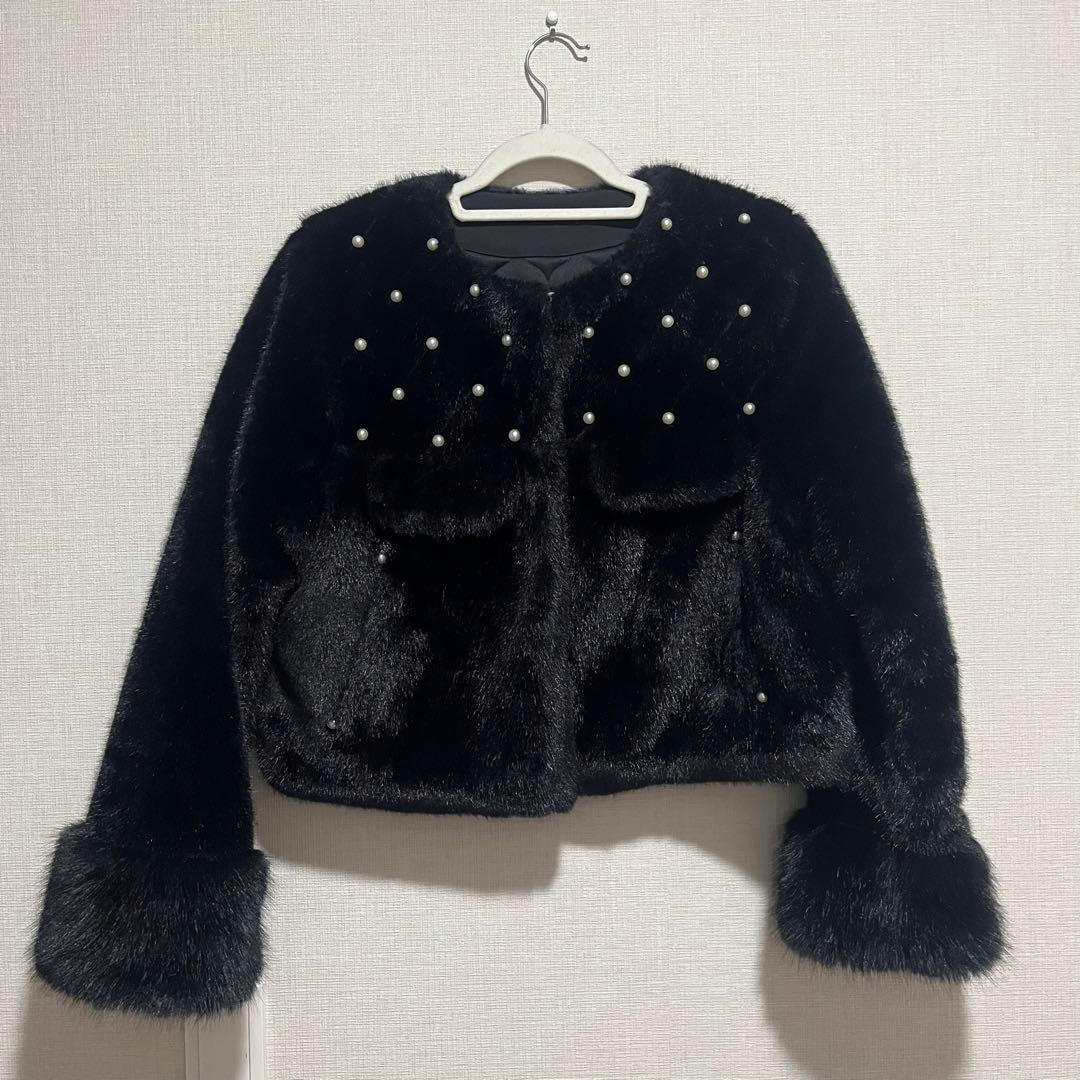 Lumignon original Quilting fur coat ブラック