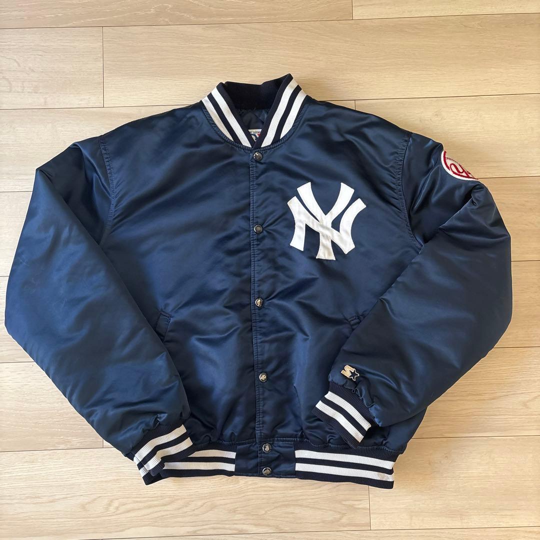 80s USA製　スターター　ニューヨークヤンキース　サテン　スタジャン