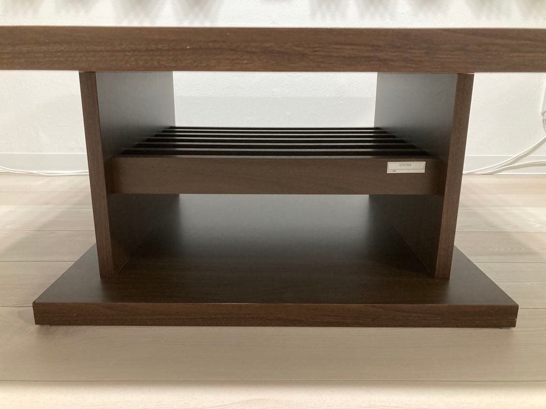 LOWYA 日本製ローテーブル 90x90cm ウォルナット（濃い茶色）