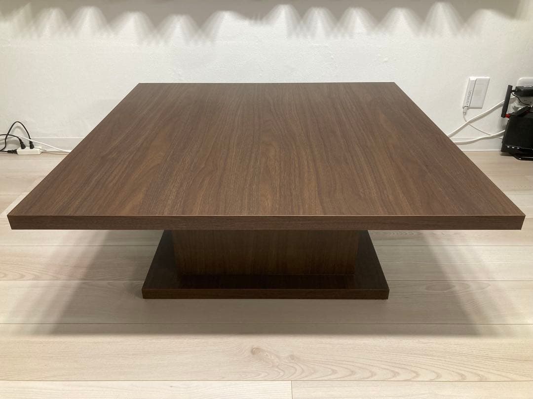 LOWYA 日本製ローテーブル 90x90cm ウォルナット（濃い茶色）