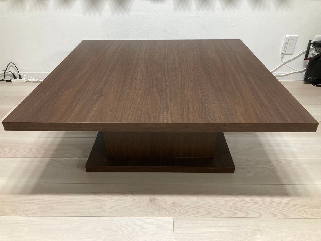 LOWYA 日本製ローテーブル 90x90cm ウォルナット（濃い茶色）