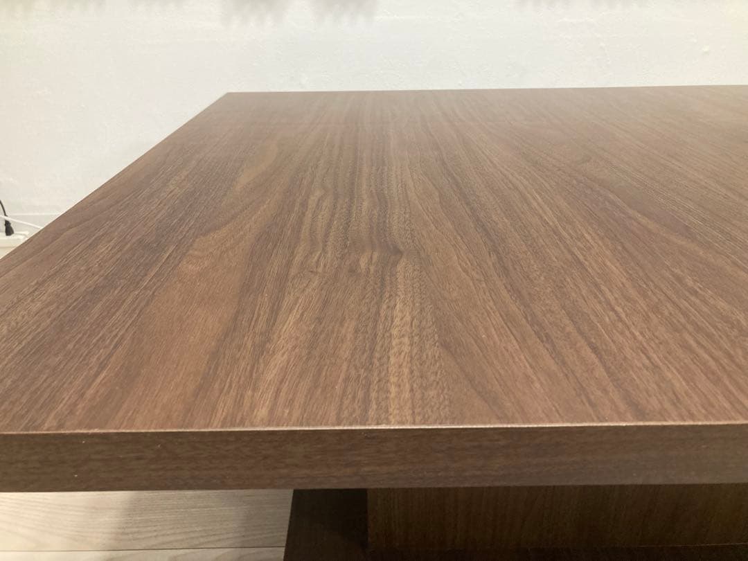LOWYA 日本製ローテーブル 90x90cm ウォルナット（濃い茶色）