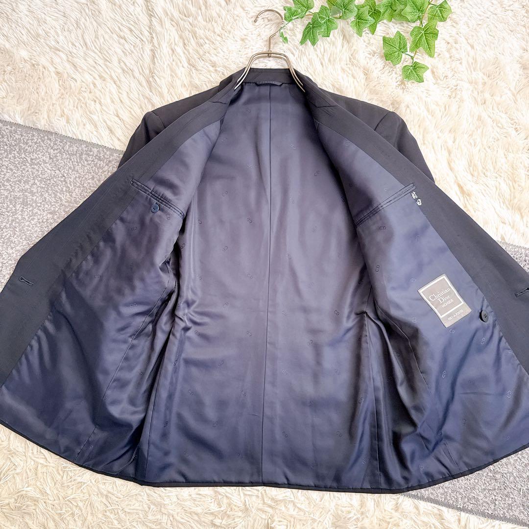 オールド　ディオール セットアップ　ストライプ柄　スーツ　ダブルボタン　紺ブレ