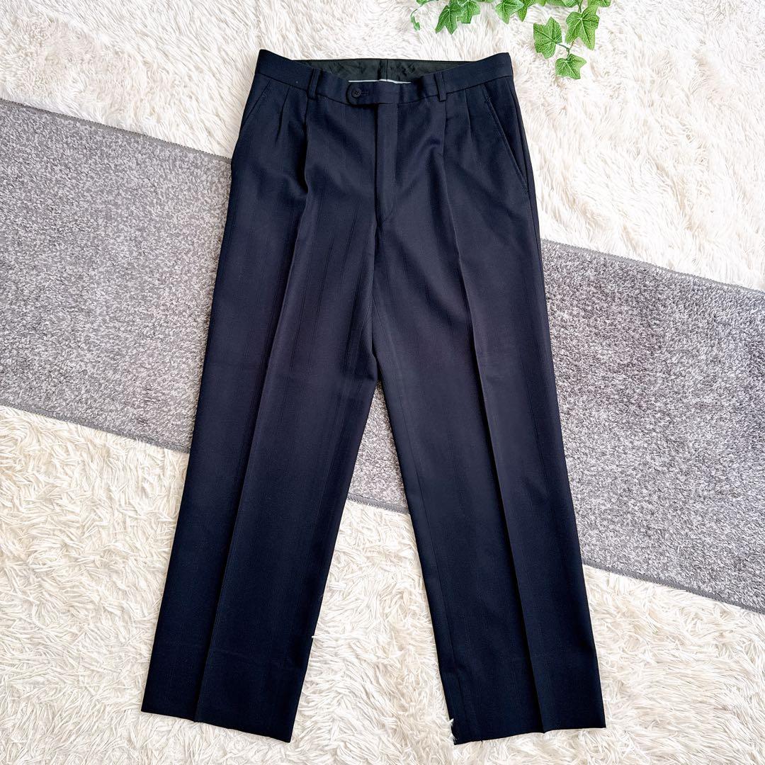 オールド　ディオール セットアップ　ストライプ柄　スーツ　ダブルボタン　紺ブレ