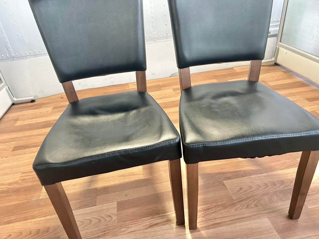 673 ニトリ ダイニングチェア 2脚セット ブラック シンプル 美品 モダン