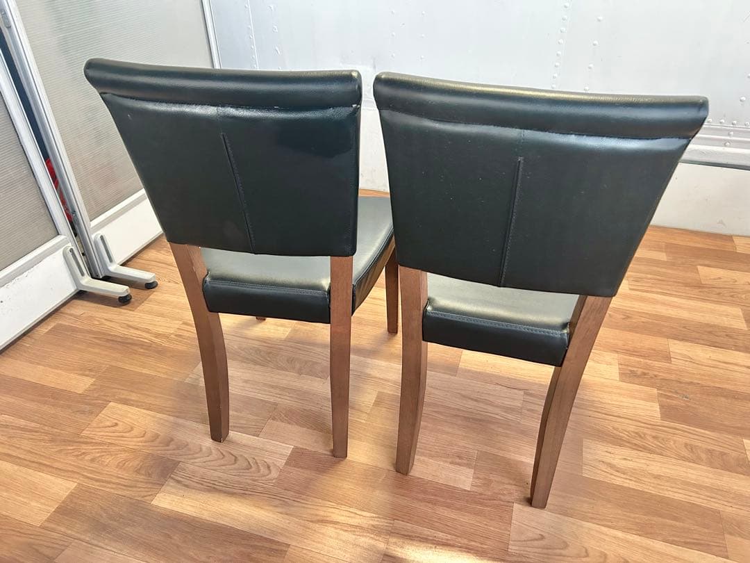 673 ニトリ ダイニングチェア 2脚セット ブラック シンプル 美品 モダン