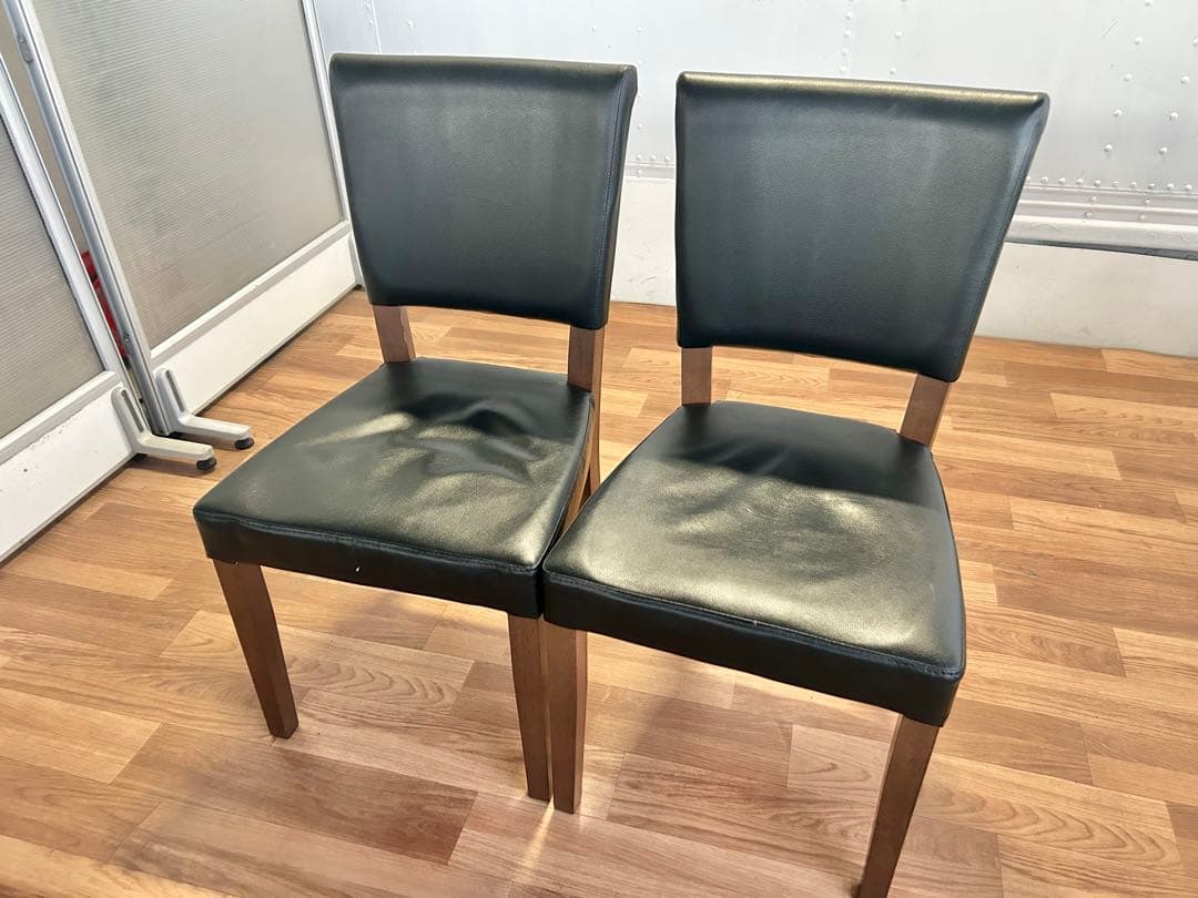 673 ニトリ ダイニングチェア 2脚セット ブラック シンプル 美品 モダン