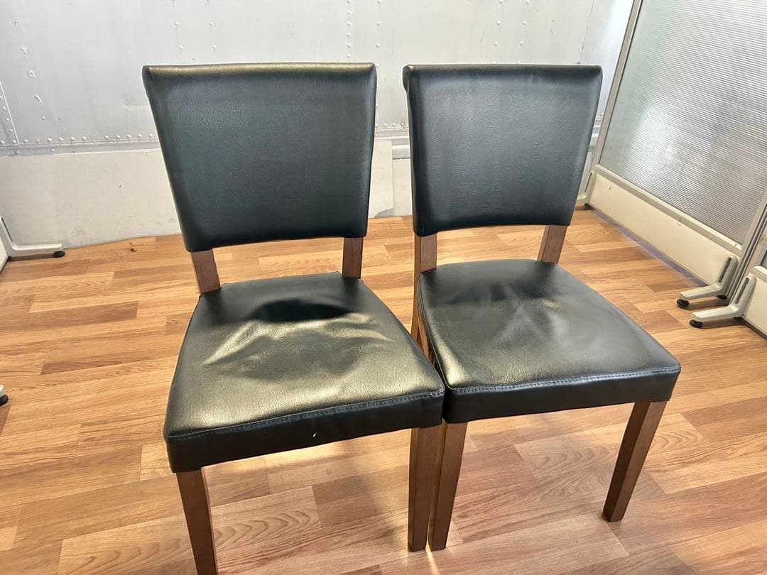673 ニトリ ダイニングチェア 2脚セット ブラック シンプル 美品 モダン