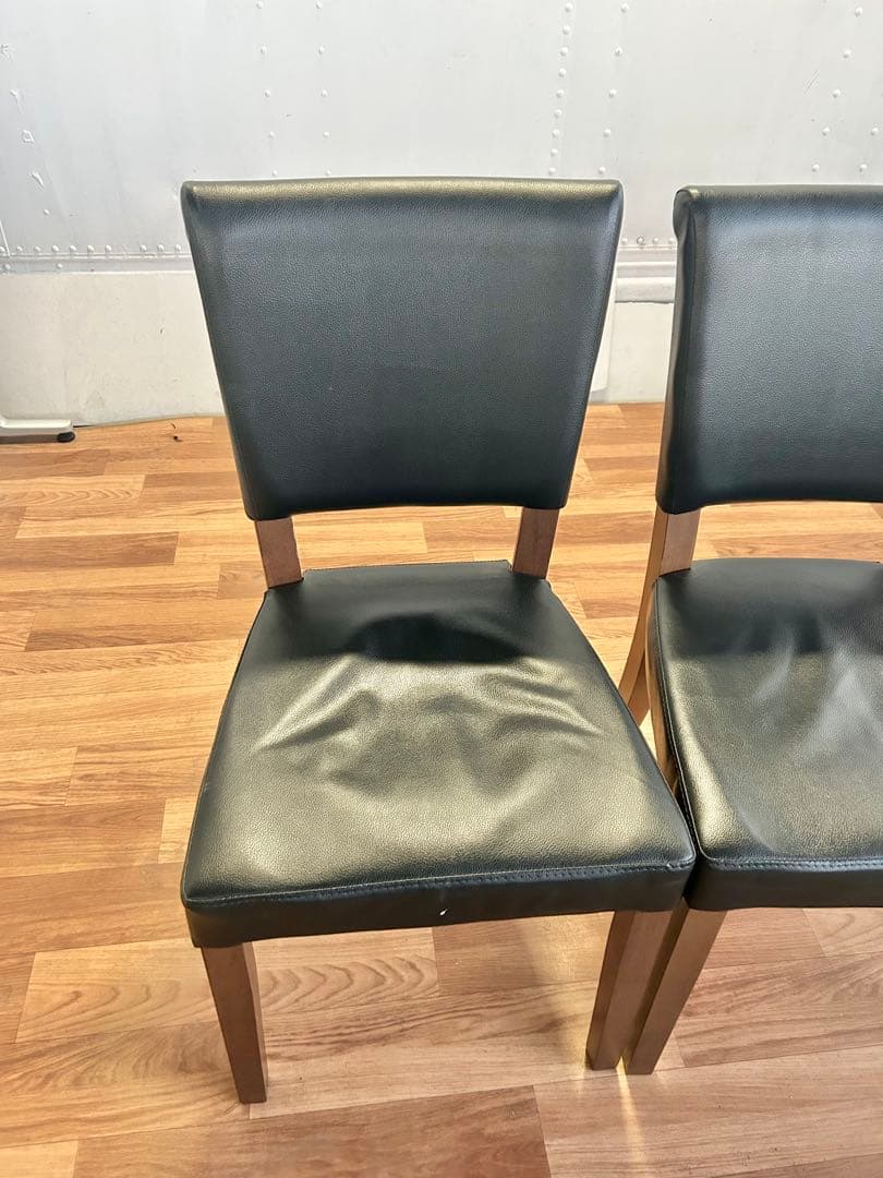 673 ニトリ ダイニングチェア 2脚セット ブラック シンプル 美品 モダン