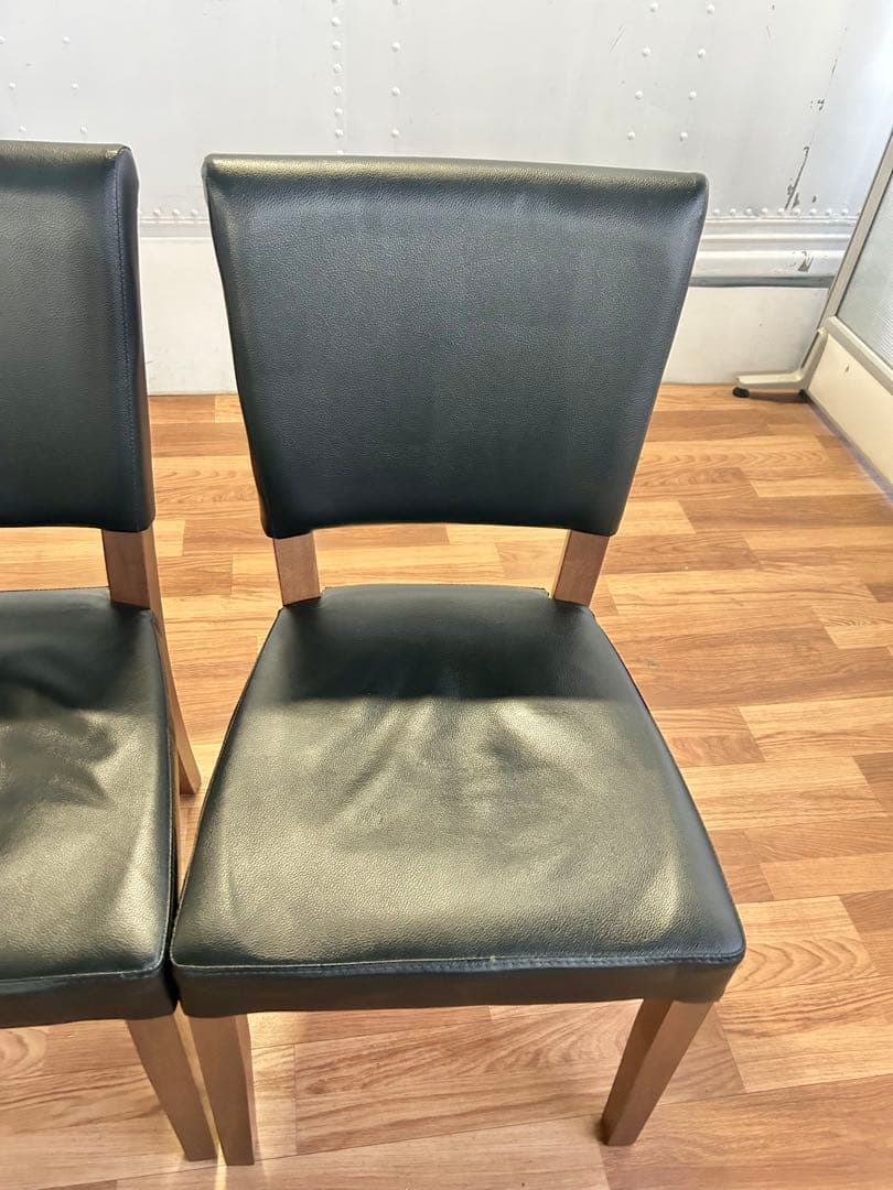 673 ニトリ ダイニングチェア 2脚セット ブラック シンプル 美品 モダン