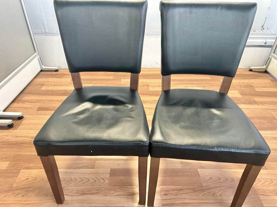 673 ニトリ ダイニングチェア 2脚セット ブラック シンプル 美品 モダン