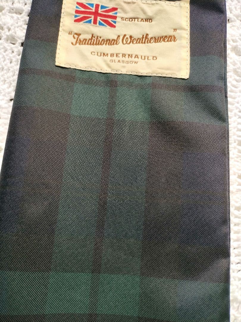 Traditional Weatherwear 折りたたみ傘 グリーン系チェック